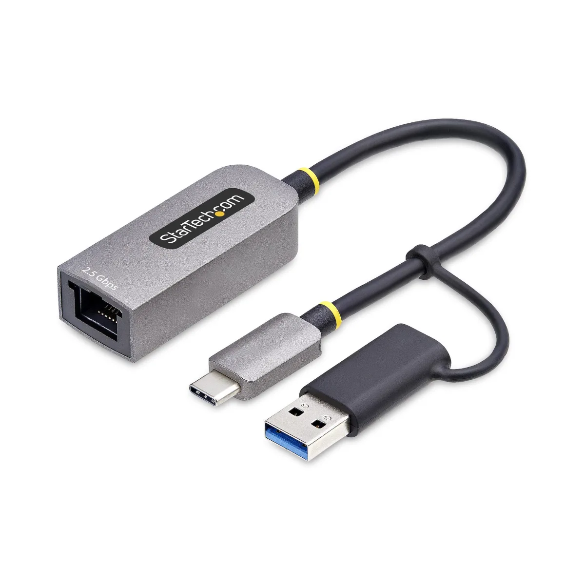 Startech 2.5GbE USB-C to Ethernet Adapter with USB-A Converter - Network adapter - USB-C 3.2 Gen 1 / Thunderbolt 3 - 10M/100M/1G/2.5 Gigabit Ethernet - space grey