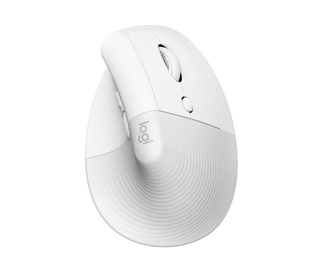 Logitech Lift for Mac - Vertical mouse - ergonomic - optical - 6 buttons - wireless - Bluetooth - Logitech Logi Bolt USB receiver - off-white - for Apple MacBook