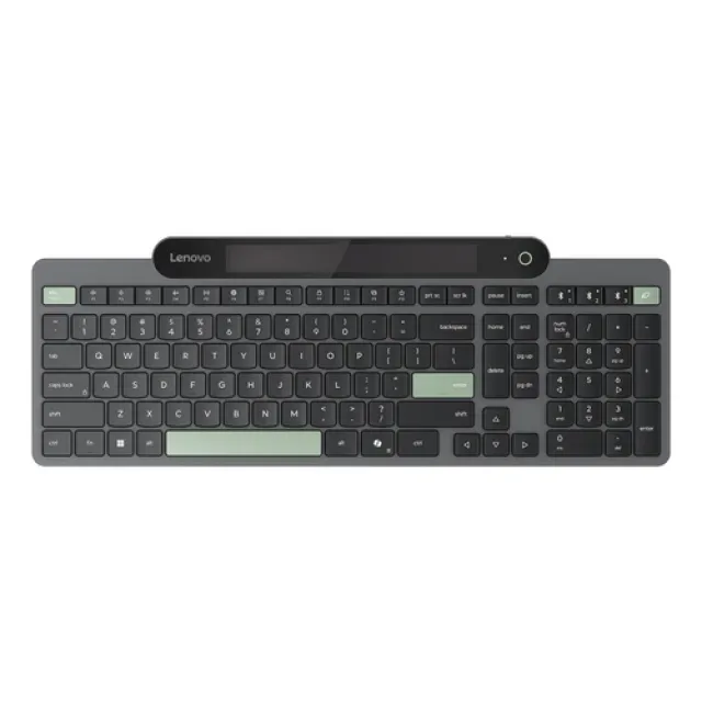 Lenovo - Keyboard - self-charging - wireless - Bluetooth 5.1 - QWERTY - UK - black - brown box