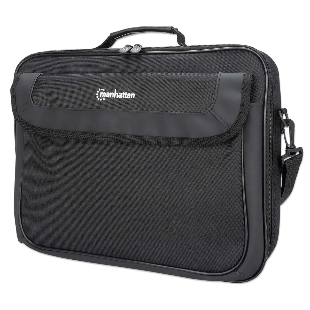 Manhattan 439947 Cambridge Laptop Bag 15.6"- Black Clamshell