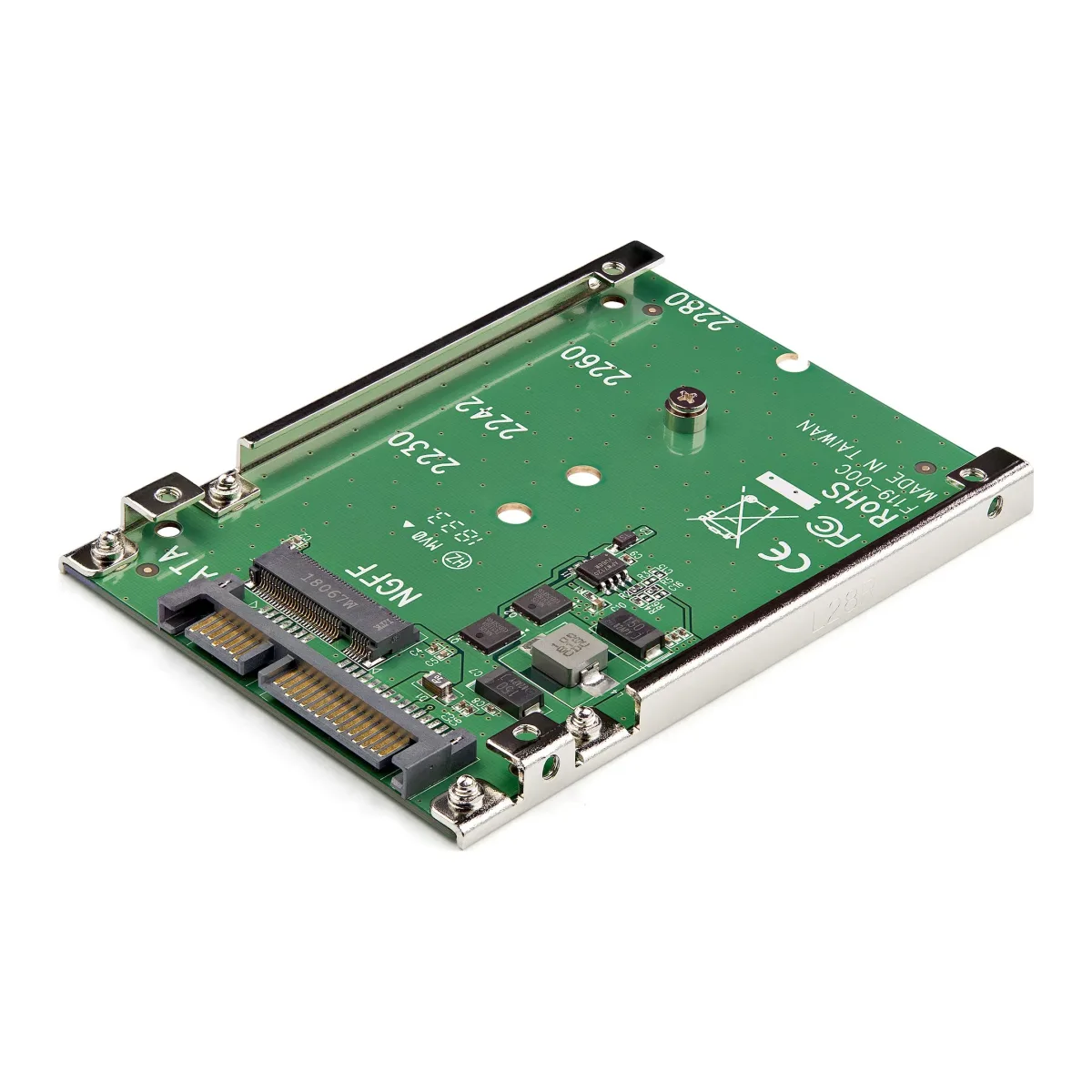 Startech M.2 SATA SSD to 2.5in SATA Adapter - M.2 NGFF to SATA Converter - 7mm - Open-Frame Bracket - M2 Hard Drive Adapter (SAT32M225)