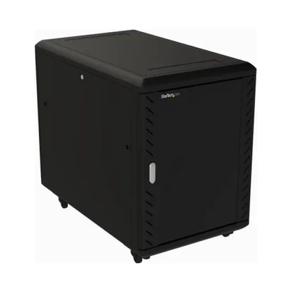 Startech 15U 19" Server Rack Cabinet, 4 Post Adjustable Depth (6-32") Locking Knock Down Network/Computer Equipment Enclosure, Mobile with Glass Door & Casters, HP ProLiant ThinkServer - 15U Knock Down Rack (RK1536BKF) - Rack cabinet - 4-post - floor-standing - black - 15U - 19