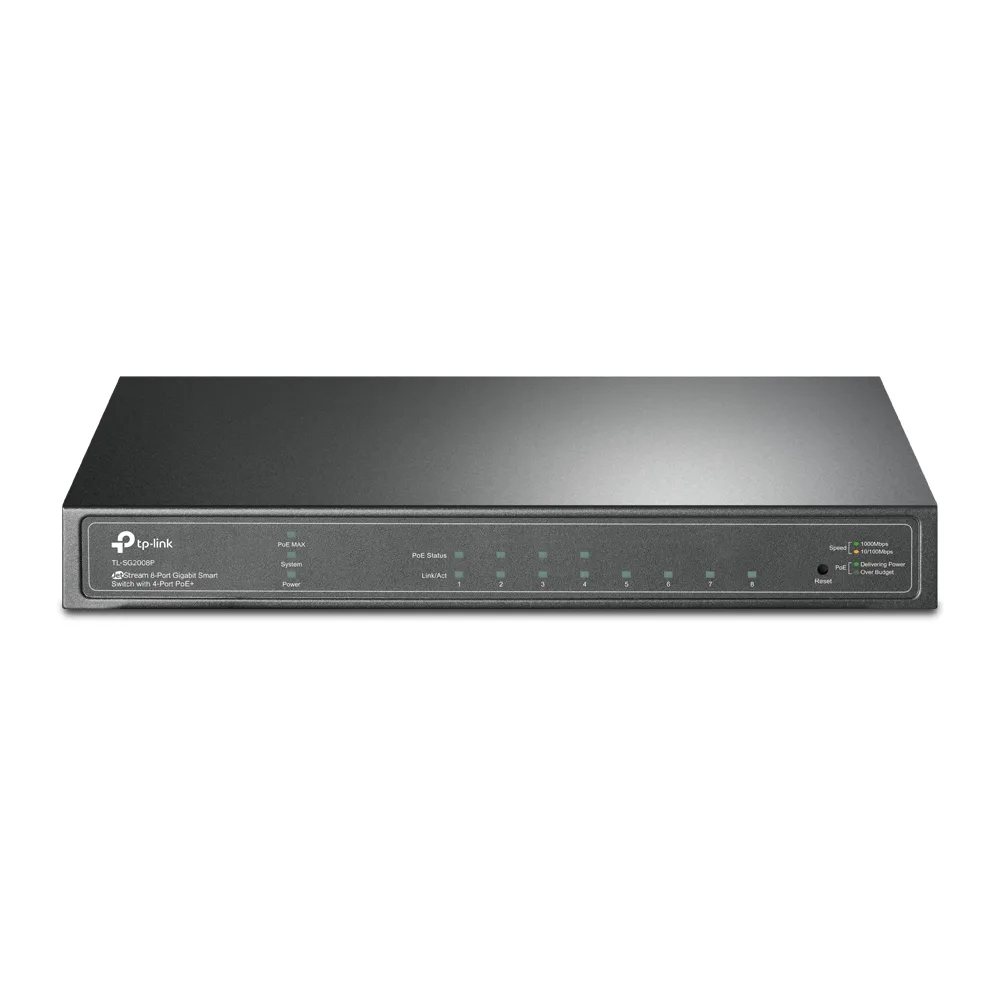 TP-Link JetStream TL-SG2008P V3 - Switch - smart - 4 x 10/100/1000 + 4 x 10/100/1000 (PoE+) - desktop, wall-mountable - PoE+ (62 W)