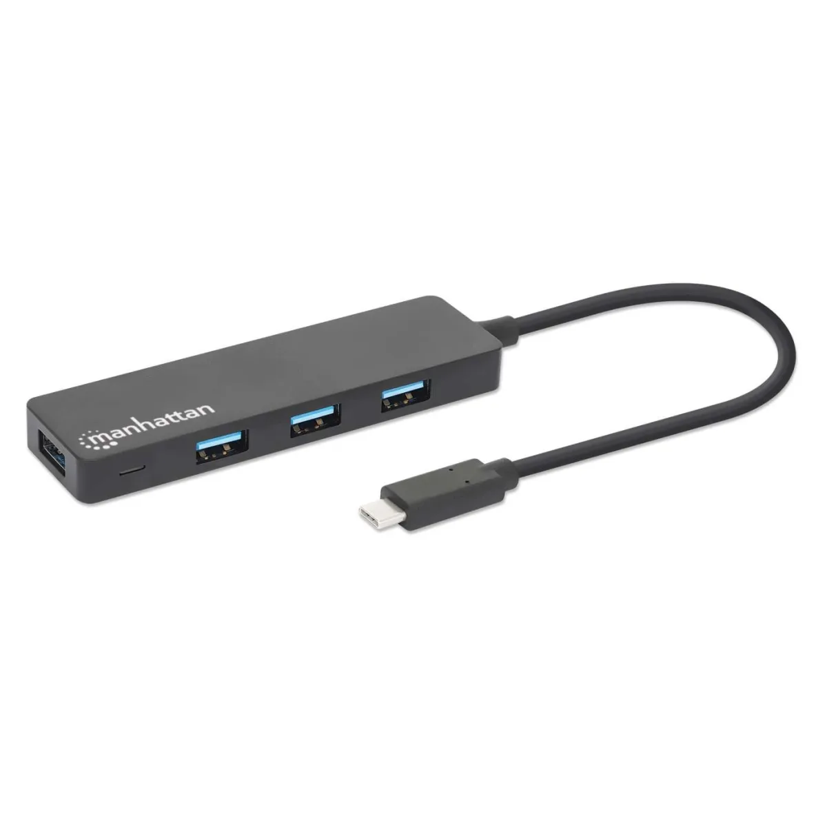 Manhattan 164924 USB-C Dock/Hub 4-PORT- 4X USB-A USB 3.0 Bus Power Black