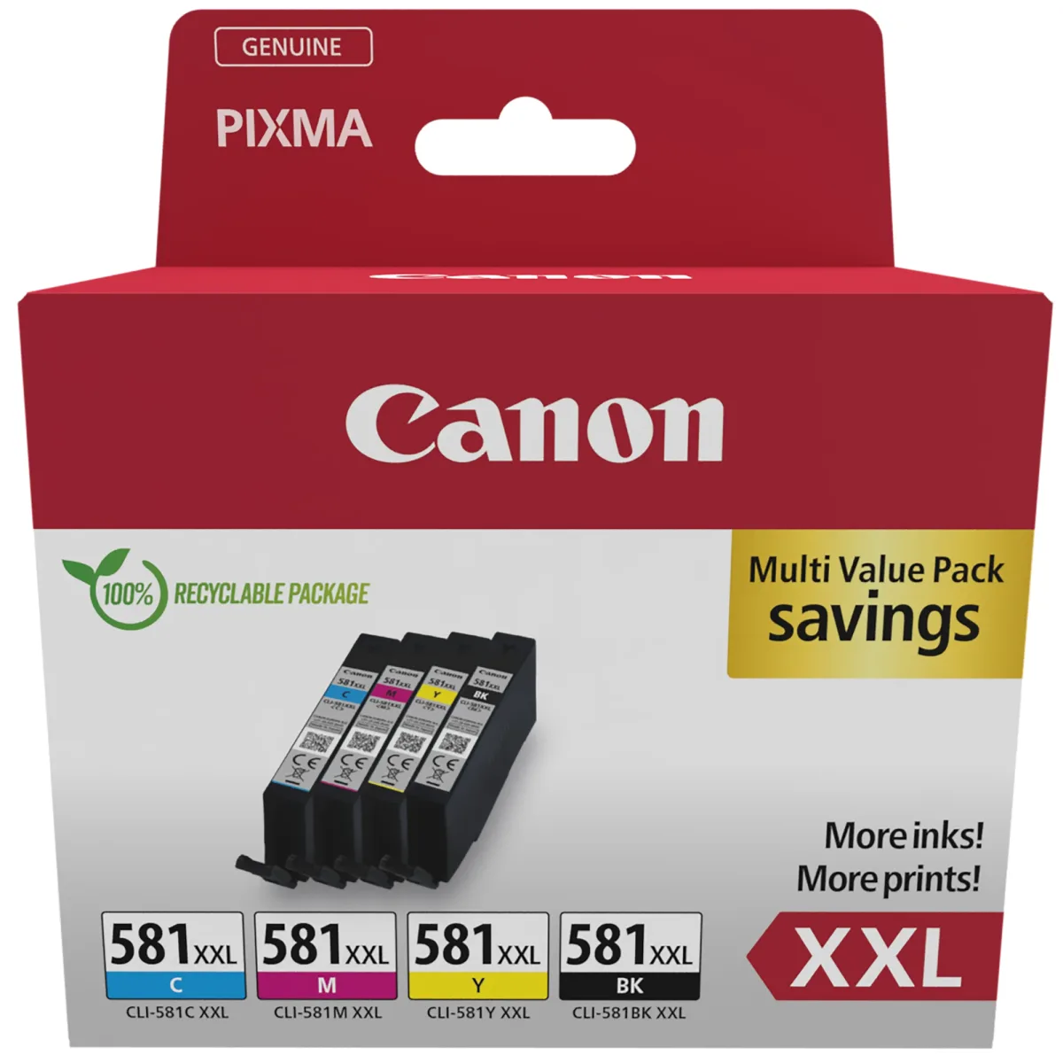 Canon CLI-581XXL C/M/Y/BK Multi Pack - 4-pack - 11.7 ml - XXL size - black, yellow, cyan, magenta - original - box - ink tank