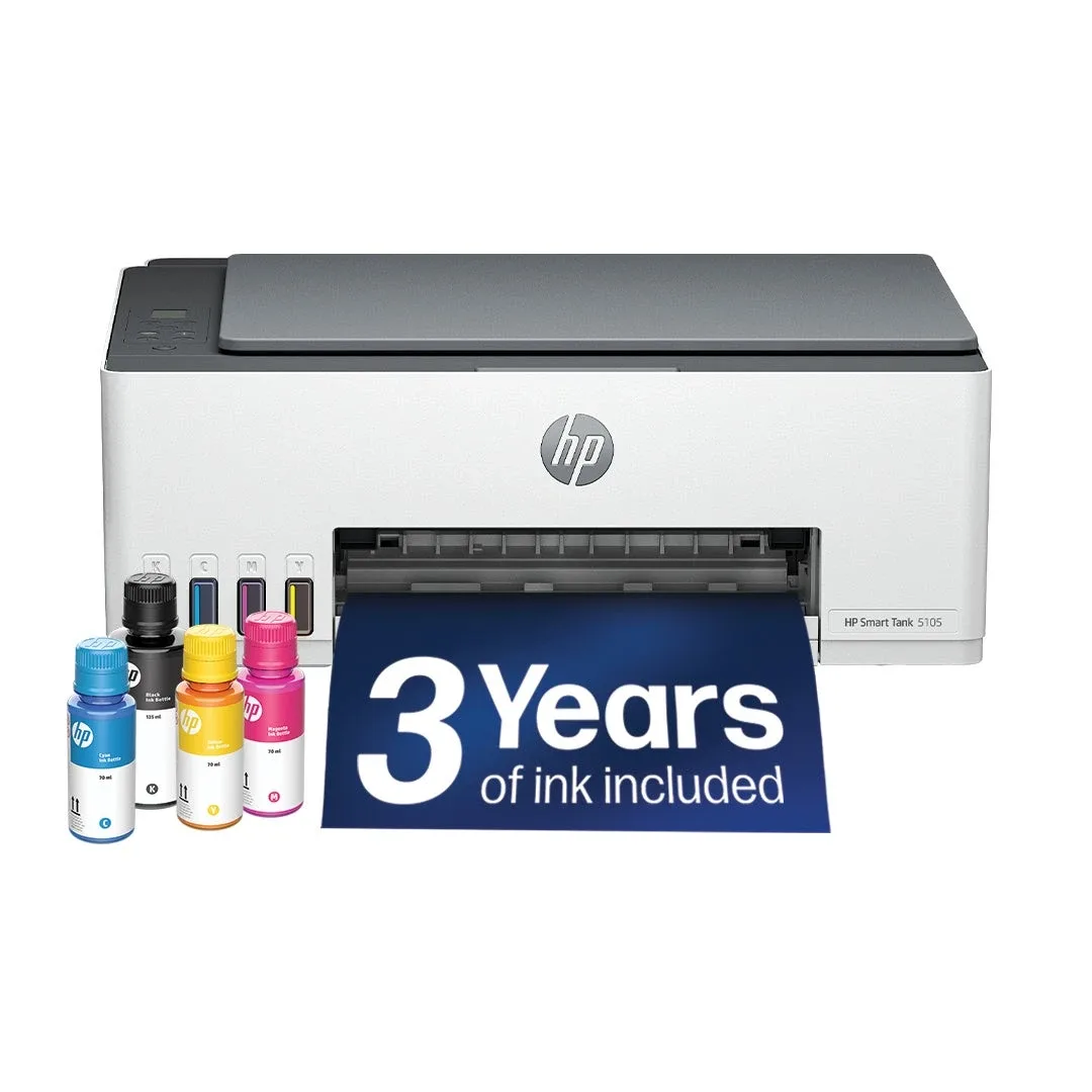 HP Smart Tank 5105 All-in-One - Multifunction printer - colour - ink-jet - refillable - Legal (216 x 356 mm) (original) - A4/Legal (media) - up to 10 ppm (copying) - up to 12 ppm (printing) - 100 sheets - USB 2.0, Wi-Fi(n), Bluetooth - light basalt