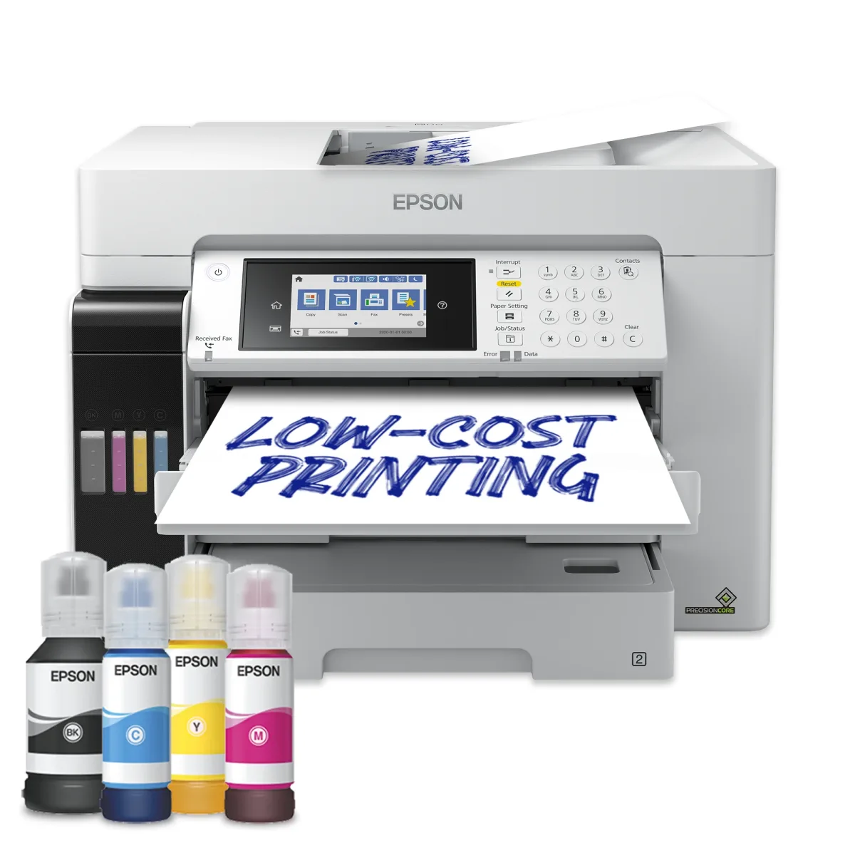 Epson EcoTank Pro ET-16685 White Colour A3 Multifuncion Printer. Up to 25ppmipm. Print/Copy/Scan. Duplex. 2 Trays. One set of replacement inks prints up to 7,500 pages in black and 6,000 pages in colour