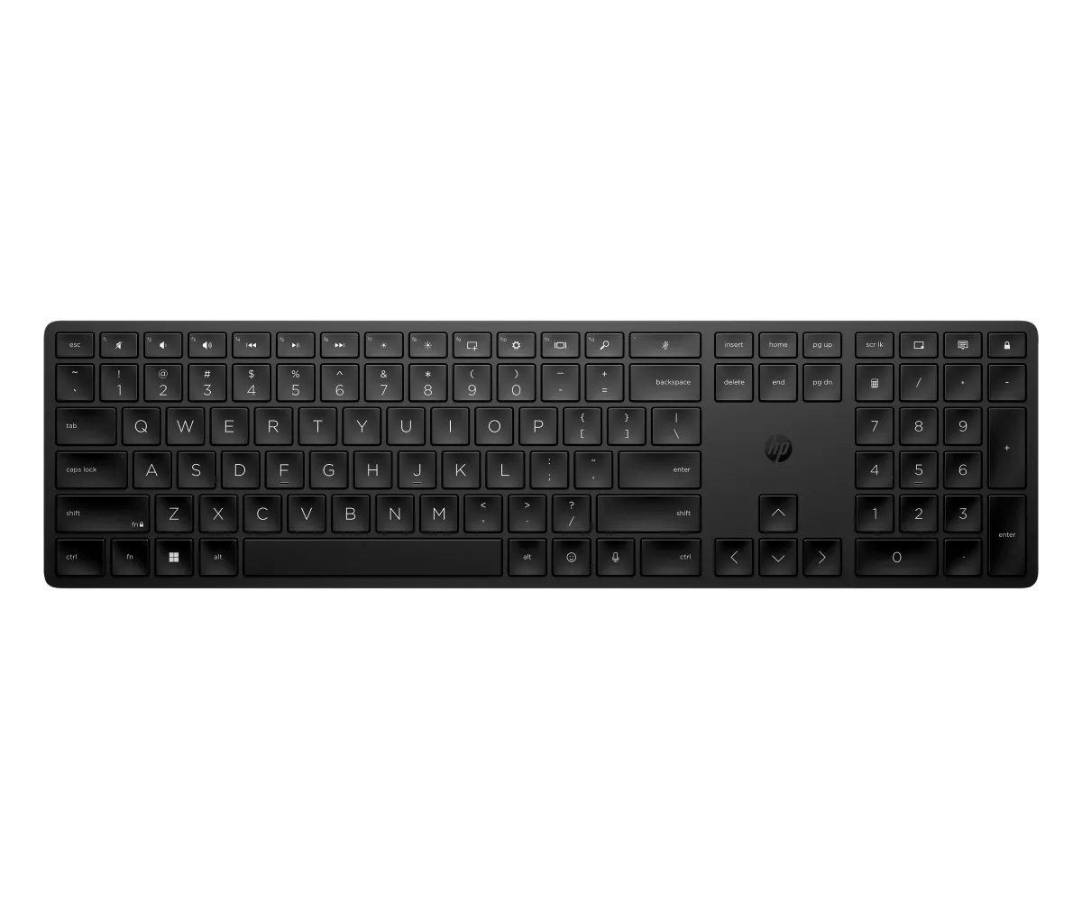 HP 450 - Keyboard - programmable - 100% - full size - wireless - 2.4 GHz - UK - black