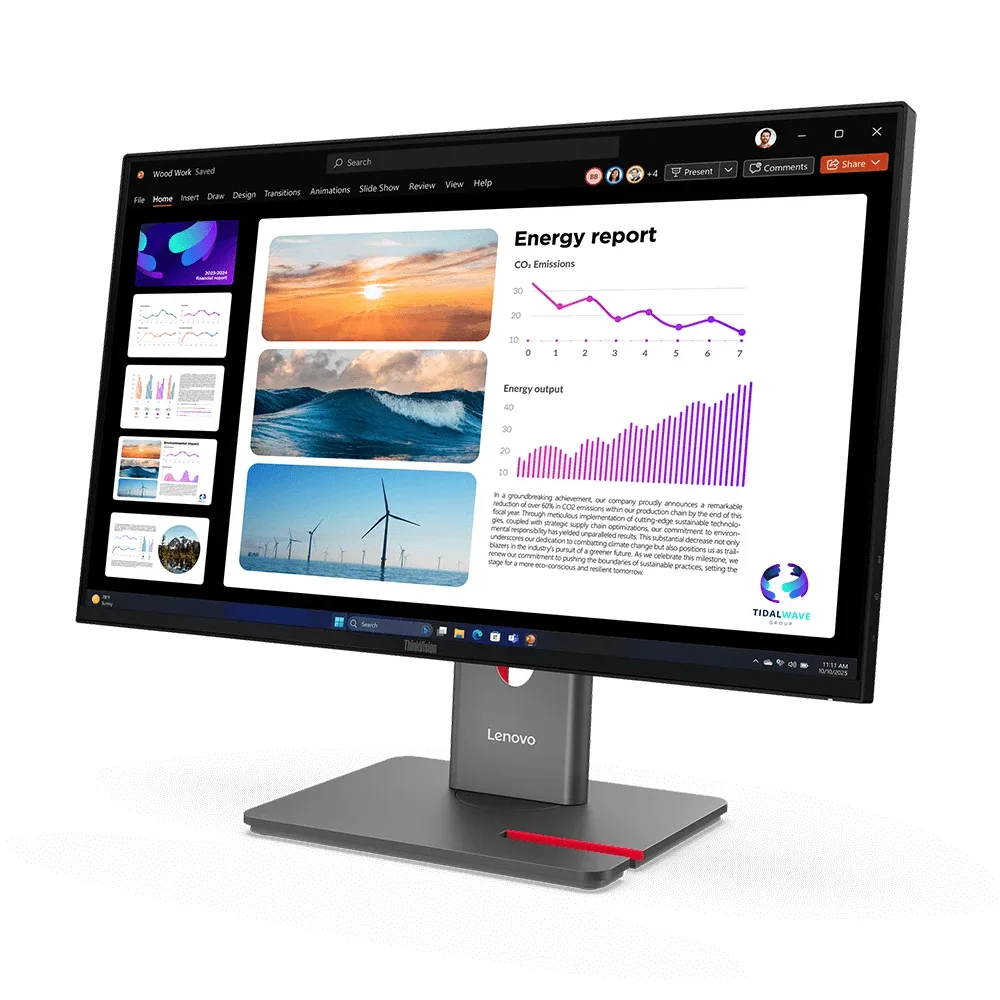 Lenovo ThinkVision P24Q-40 - LED monitor - 24" (23.8" viewable) - 2560 x 1440 QHD @ 120 Hz - IPS - 300 cd/m² - 1500:1 - HDR10 - 4 ms - HDMI, DisplayPort - raven black