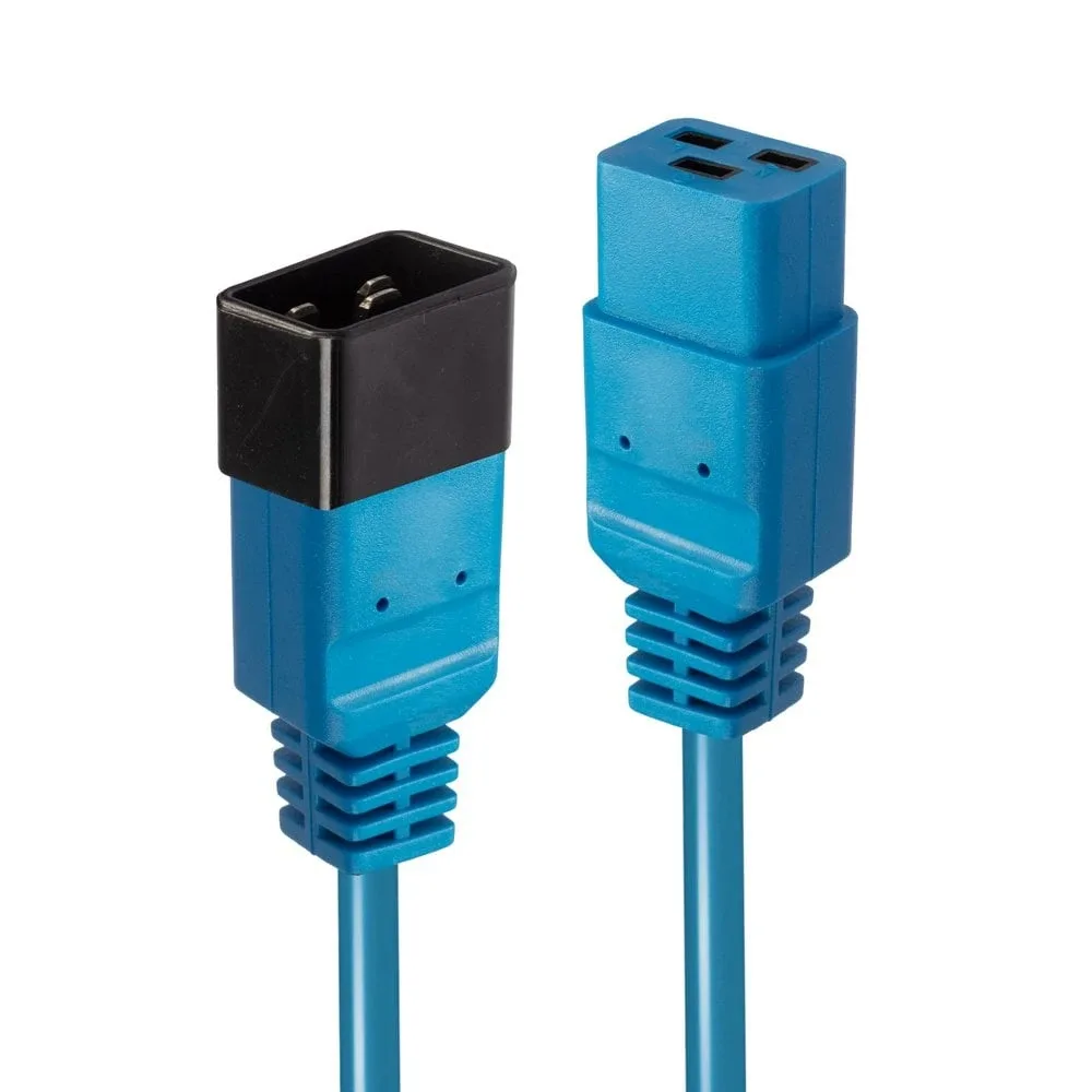 Lindy 30120 1M Extension Cable Iec C19 to Iec C20 Blue