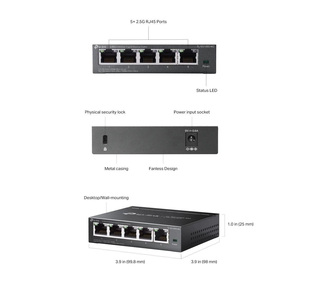 TP-Link TL-SG105S-M2 V1 - Switch - 5 x 10/100/1000/2.5G - desktop