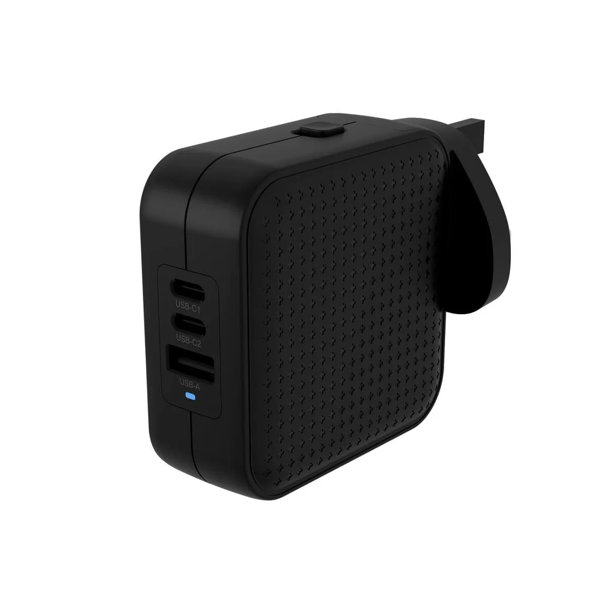 Targus HyperJuice - Power adapter - GaN - 70 watt - QC 3.0, Power Delivery 3.0 + PPS - 3 output connectors (USB, 2 x USB-C) - black