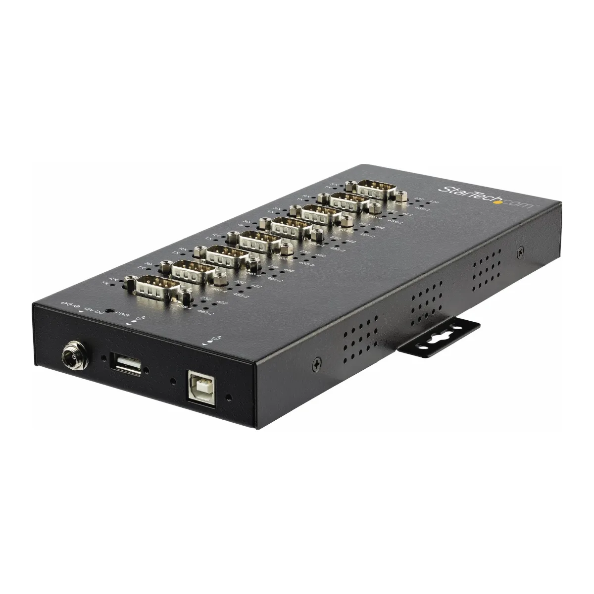 Startech 8 Port Serial Hub USB to RS232/RS485/RS422 Adapter, Industrial USB 2.0 to DB9 Serial Converter Hub, IP30 Rated, Din Rail Mountable Metal Serial Hub, 15kV ESD Protection - 6ft Locking Cable Incl - Serial adapter - USB 2.0 - RS-232/422/485 x 8 - black - TAA Compliant