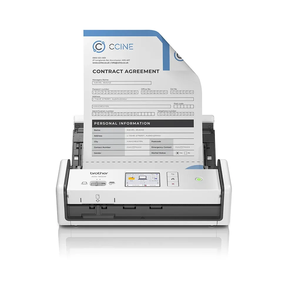 Brother ADS1800WZU1 ADS-1800W Compact/Port Doc Scnr 30PPM 600DPI 48BIT USB-C White