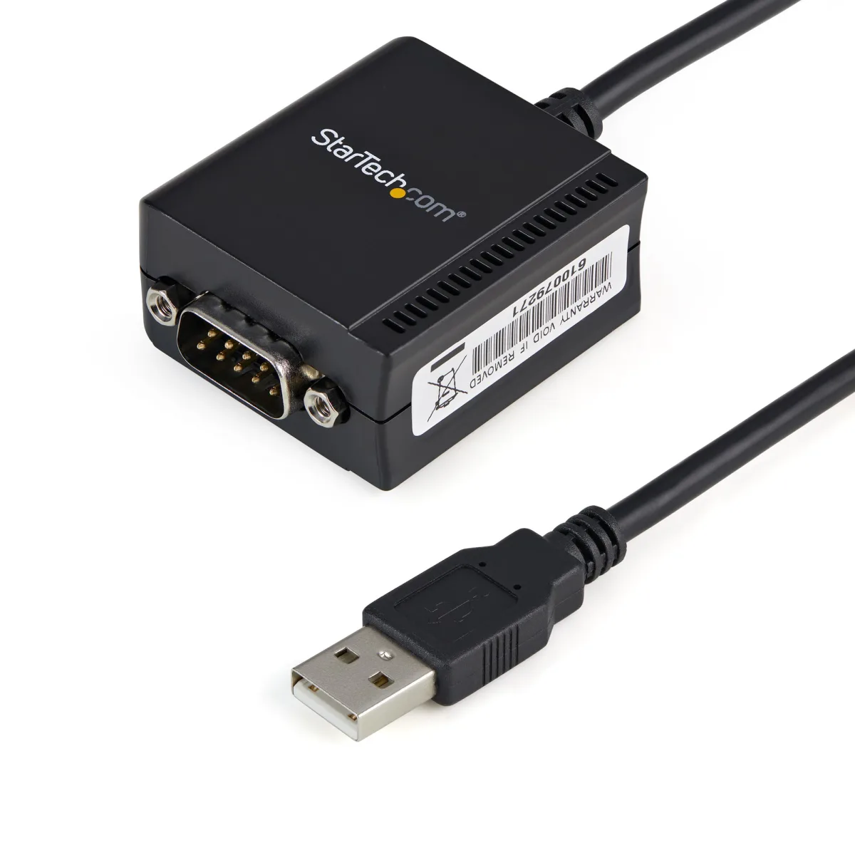 Startech USB to Serial Adapter - 1 port - USB Powered - FTDI USB UART Chip - DB9 (9-pin) - USB to RS232 Adapter (ICUSB2321F) - Serial adapter - USB - RS-232 - black