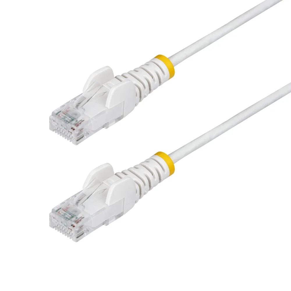 SLIM CAT6 CABLE WHITE LSZH SLIM SNAGLESS RJ45 UTP PATCH CAB
