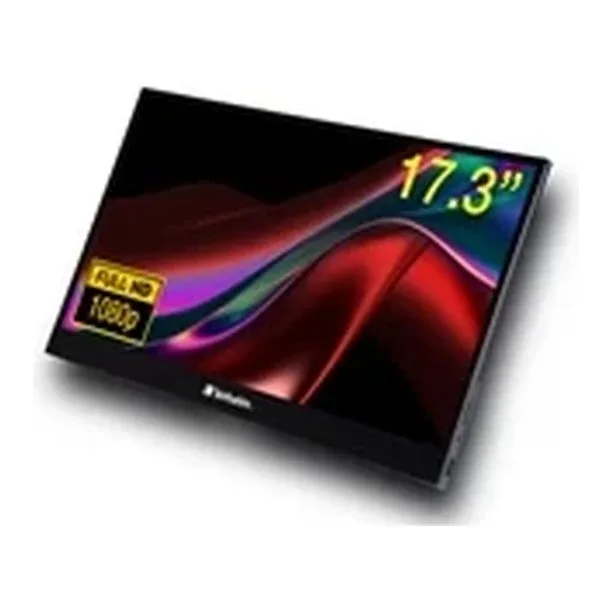 Verbatim PMT-17 Portable 17.3" FHD Touchscreen Monitor ALU, 1920 x 1080 Resolution, 60Hz, Built-in Kickstand, Tilt: From 0 Up To 85