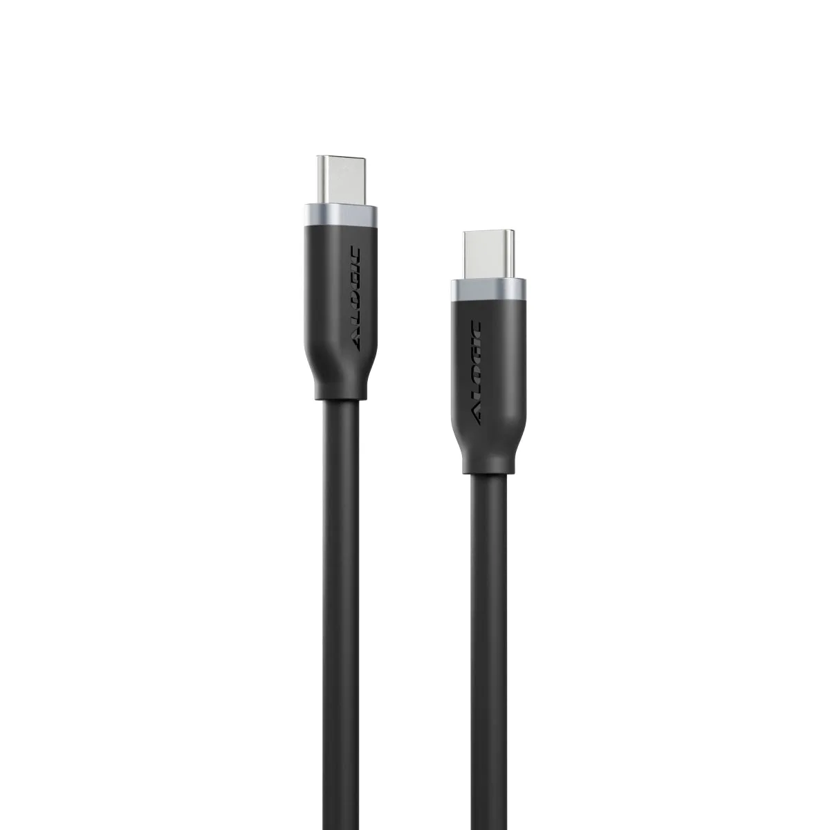 ELEMENTS SILICONE 5A/240W USB2 USB-C TO C MALE CABLE BLACK 1M