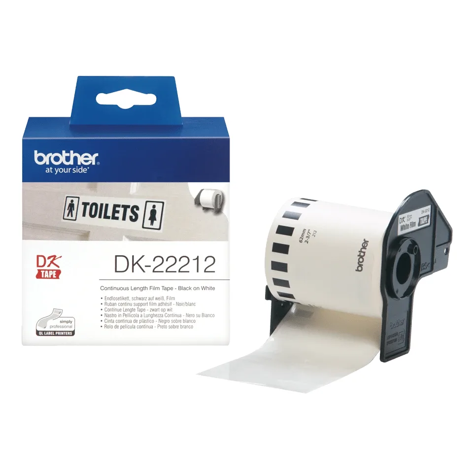 Brother DK22212 Cinta Continua Blanca Ancho 62MM Longitud 15.24M