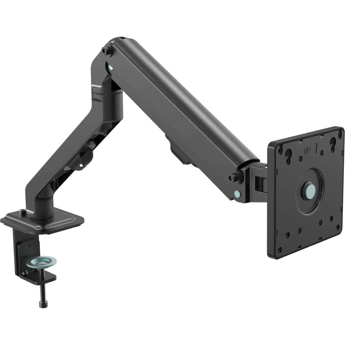 Monitor desk arm mount - fits display 10 to 32" with VESA sizes 75 x 75 or 100 x 100 - double articulated - clamp or grommet to desk - rotate to portrait - spring assisted weight balancing system - maximum reach 463 mm - swl 7 kg - matt black