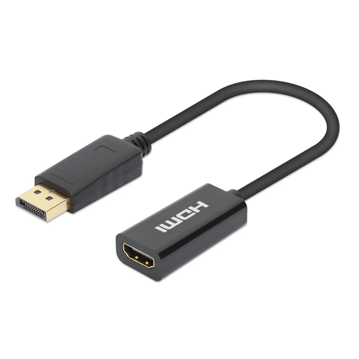 Manhattan 153713 Displayport to HDMI Cable 15CM- 4K/60HZ Male/Female Black