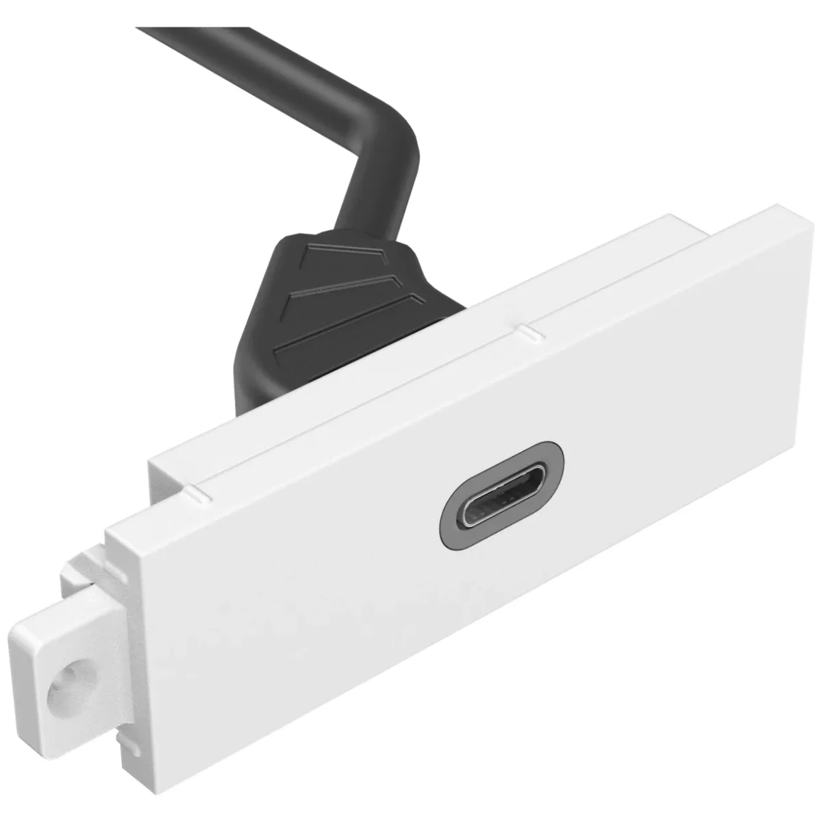 Modular AV faceplate component - USB C module - 3.2 type socket on the front - one tail with 1 x HDMI tail and 1 x USB A 2.0 sockets - HDMI 4k at 60 hz - fixes into techconnect surrounds - plastic - white