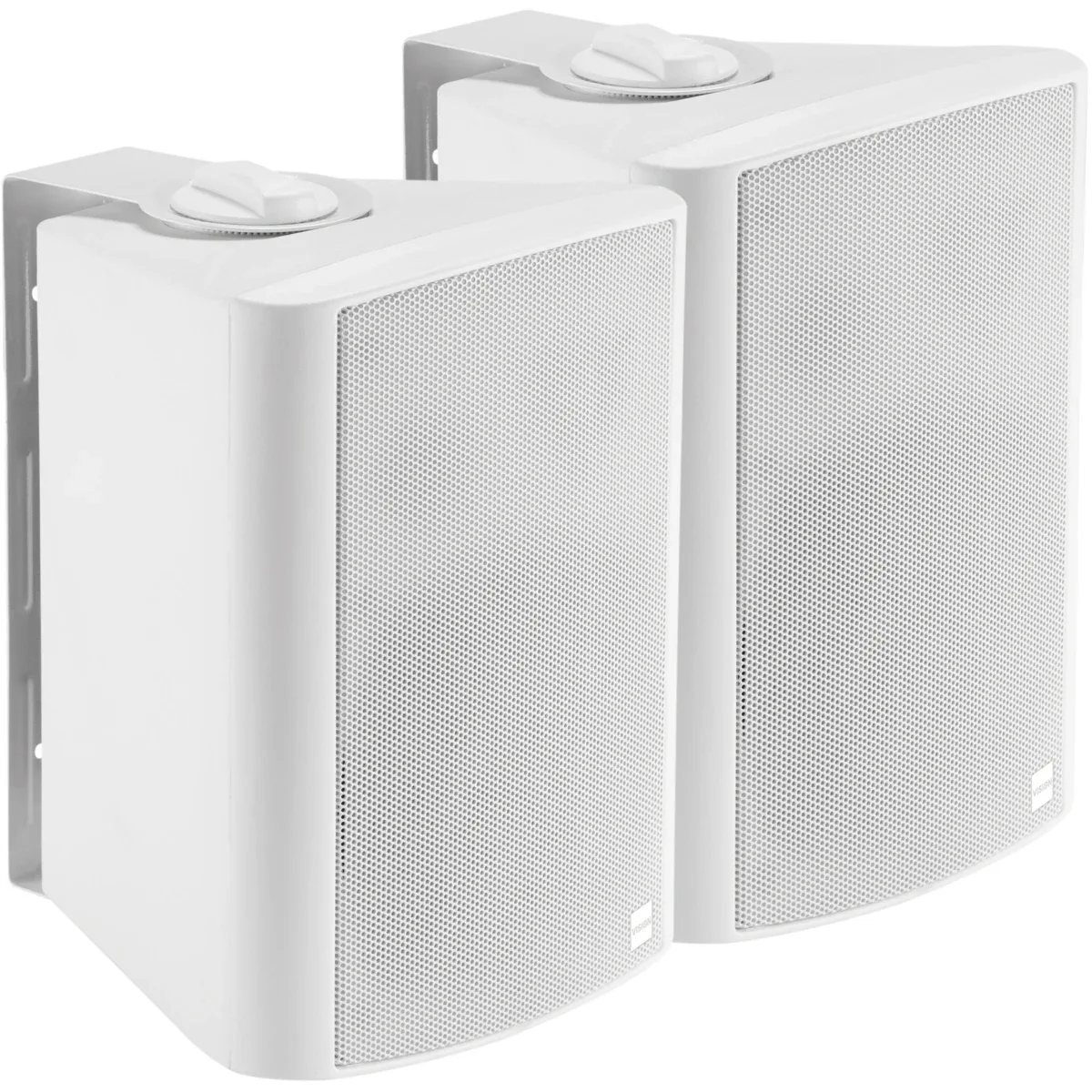 Powered Wall Speakers - integrated amplifier - 2 x 15w (RMS) - 2-way - 1 x minijack input / 1 x 2-phono input (summed) - internal power supply - c wall brackets included - white