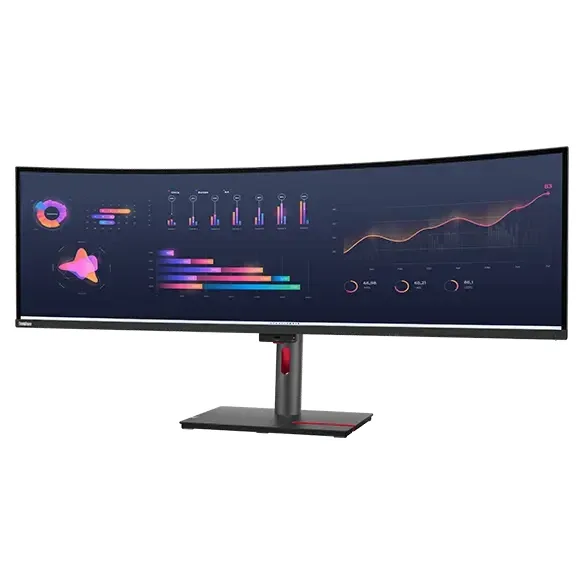 Lenovo ThinkVision P49w-30 - LED monitor - curved - 49" - 5120 x 1440 UltraWide Dual QHD @ 60 Hz - IPS - 350 cd/m² - 2000:1 - DisplayHDR 10 - 4 ms - Thunderbolt 4, 2xHDMI, DisplayPort - speakers - raven black