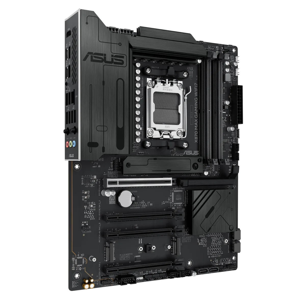 ASUS X870 MAX GAMING WIFI7 - Motherboard - ATX - Socket AM5 - AMD X870 Chipset - USB4, USB-C 3.2 Gen 2x2, USB 3.2 Gen 2, USB 3.2 Gen 1 - Wi-Fi 7, 2.5 Gigabit LAN, Bluetooth - onboard graphics (CPU required) - HD Audio (8-channel)