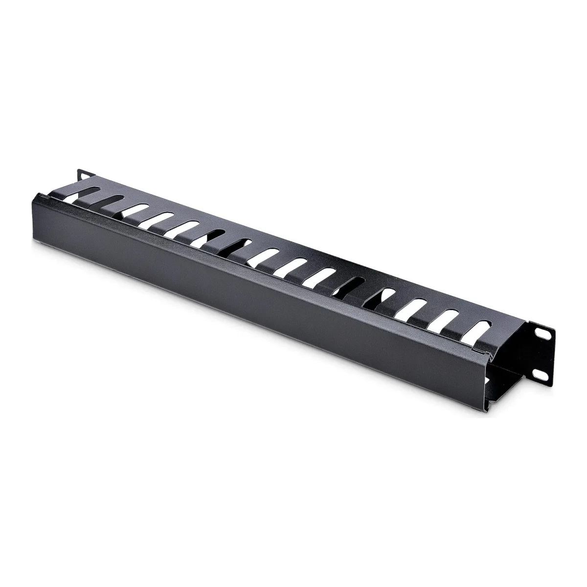 Startech 1U Horizontal Finger Duct Rack Cable Management Panel with Cover - Server Rack Cable Duct - Rack Cable Organizer / Manager (CMDUCT1UX) - Rack cable management panel - 1U - 19" - for P/N: RACK-18U-20-WALL-OA, RACK-21U-20-WALL-OA, RACK-24U-20-WALL-OA, RK12OD2, RK3236BKF