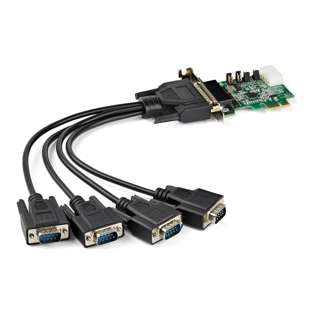 Startech 4-port PCI Express RS232 Serial Adapter Card, PCIe RS232 Serial Host Controller Card, PCIe to Serial DB9, 16950 UART, Low Profile Desktop Expansion Card, Windows, macOS, Linux - Full/Low-Profile (PEX4S953LP) - Serial adapter - PCI Express x1 low profile - RS-232 x 4