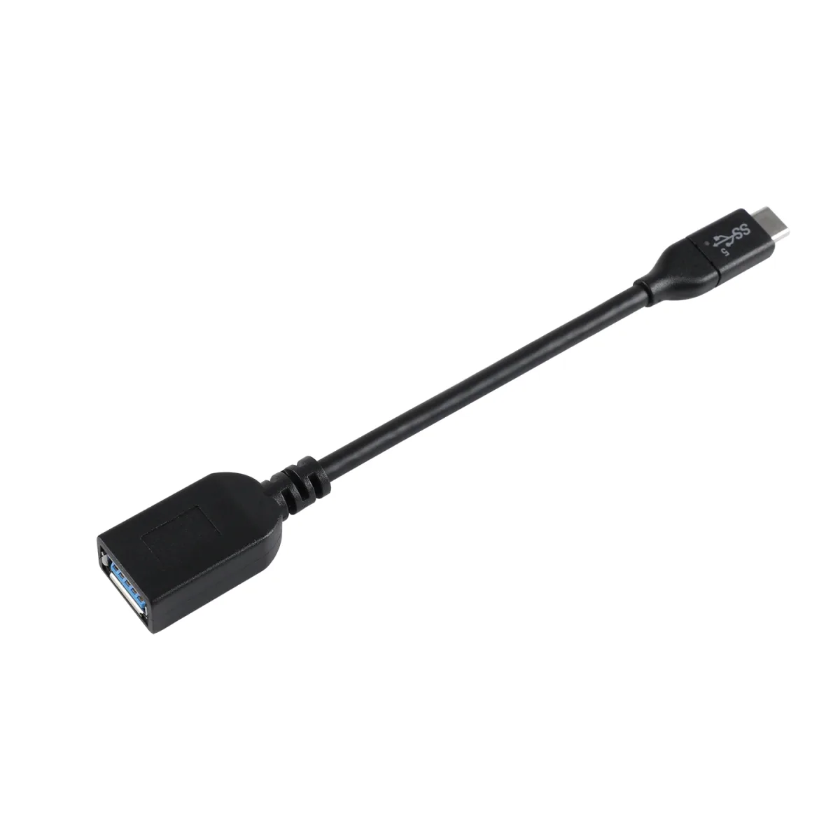 USB A FEMALE TO USB-C MALE 5GBPS BLACK CABLE