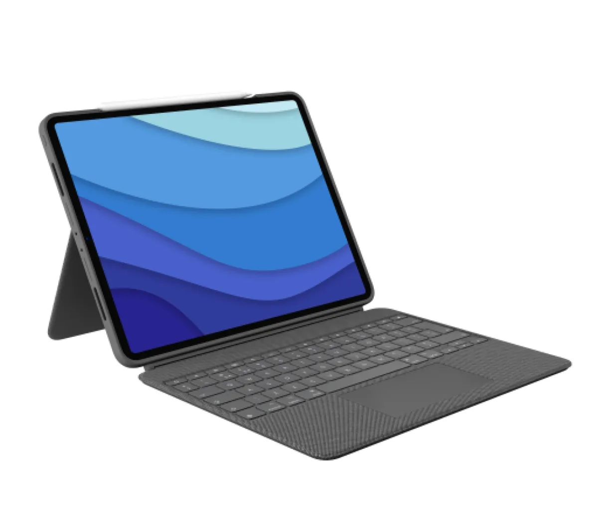 Logitech Combo Touch - Keyboard and folio case - with trackpad - backlit - Apple Smart connector - QWERTY - UK - oxford grey - for Apple 12.9-inch iPad Pro (5th generation)