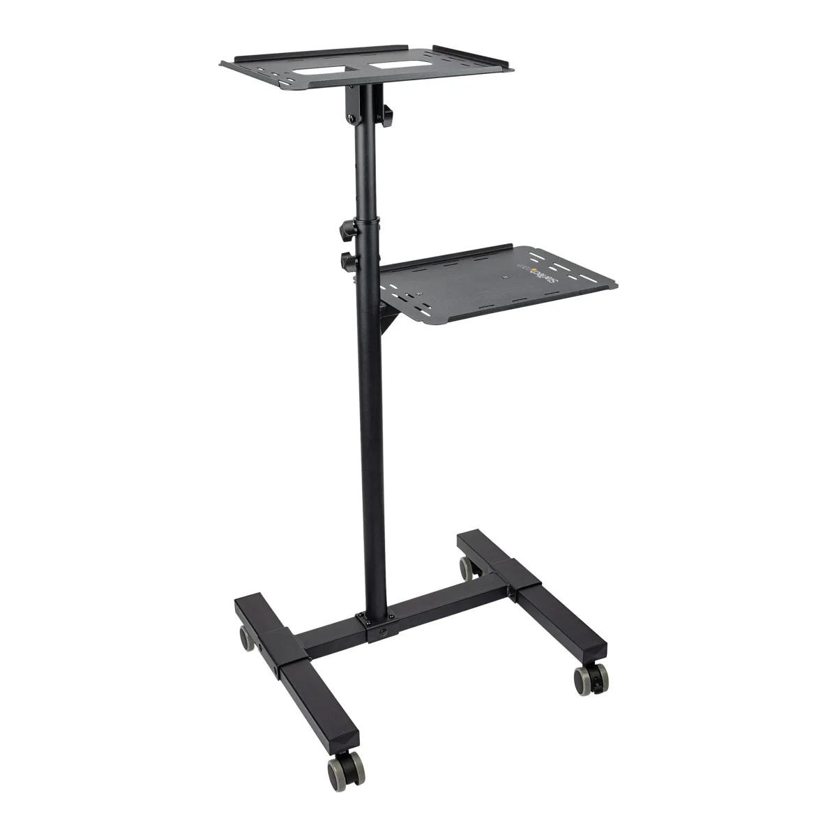 Startech Mobile Projector and Laptop Stand/Cart, Heavy Duty Portable Projector Stand (2 Vented Shelves, hold 22lb/10kg each), Height Adjustable Rolling AV Presentation Cart with Wheels - Lockable Casters - Cart - for projector / notebook - steel - black