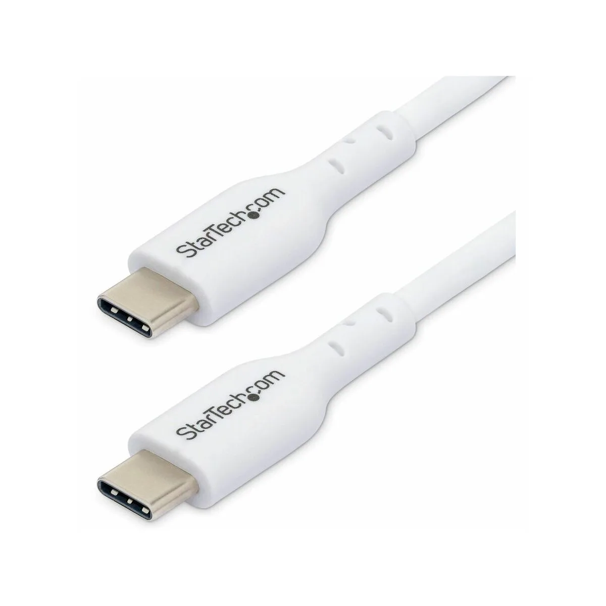 StarTech 2m (6.6ft) White USB-C Charging Cable, USB C Cable, USB 2.0 Type-C Laptop Charger Cord, 60W 3A Power Delivery, TPE Jacket, USB-C Data Transfer Cable, M/M - USB cable - USB-C (M) to USB-C (M) - USB 2.0 - 3 A - 2 m - USB Power Delivery (60W) - white