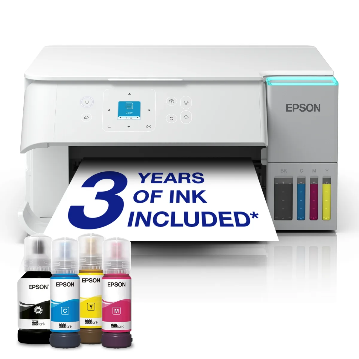 Epson EcoTank ET-2956 - Multifunction printer - colour - ink-jet - ITS - A4 (210 x 297 mm) (original) - A4/Letter (media) - up to 15 ppm (printing) - 100 sheets - Wi-Fi(ac), USB - white