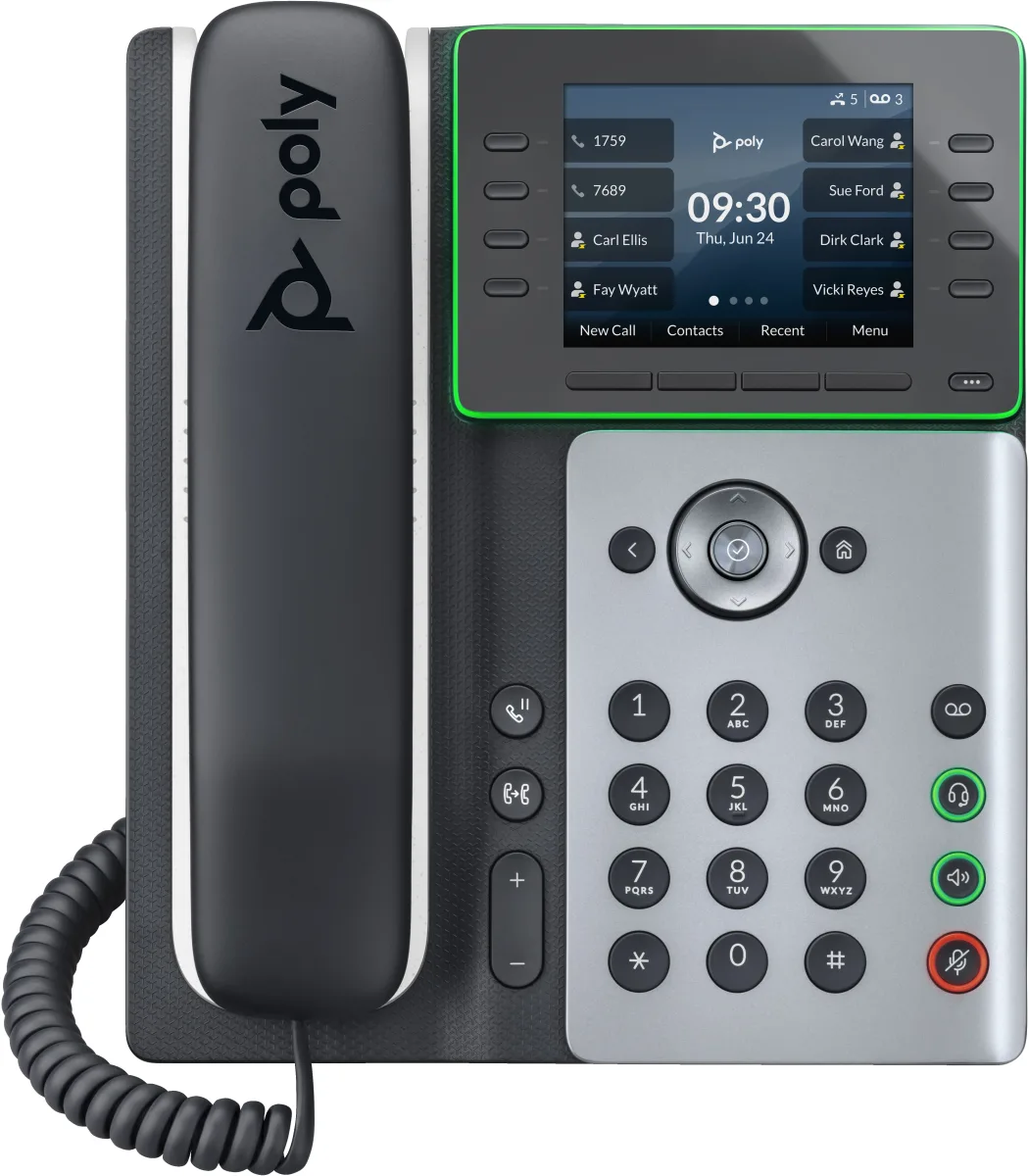 HP Poly Edge E350 - VoIP phone with caller ID/call waiting - 3-way call capability - SIP, SDP - midnight blue, white