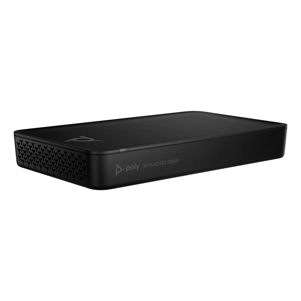 HP Poly Studio G62 No Radio or Power Cord - Video conferencing system - Certified for Microsoft Teams, Certified for Poly Video - black - TAA Compliant - with PoE+ Adapter - power adapter included