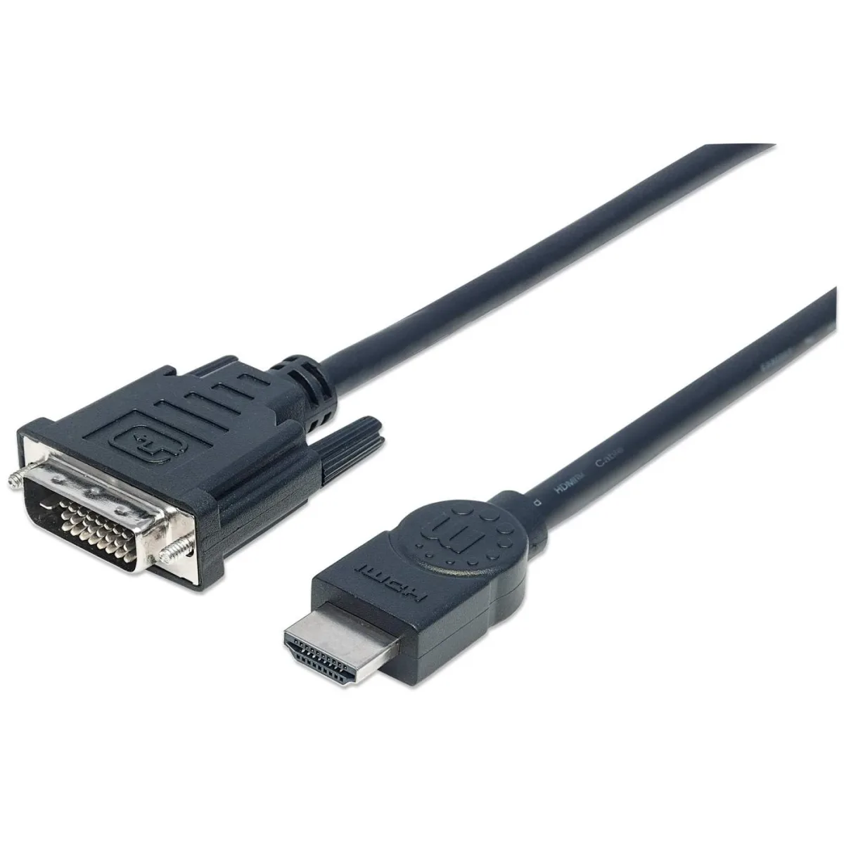 Manhattan 372510 HDMI to Dvi-d Cable 3M- Male/Male 24/1 Black Polybag