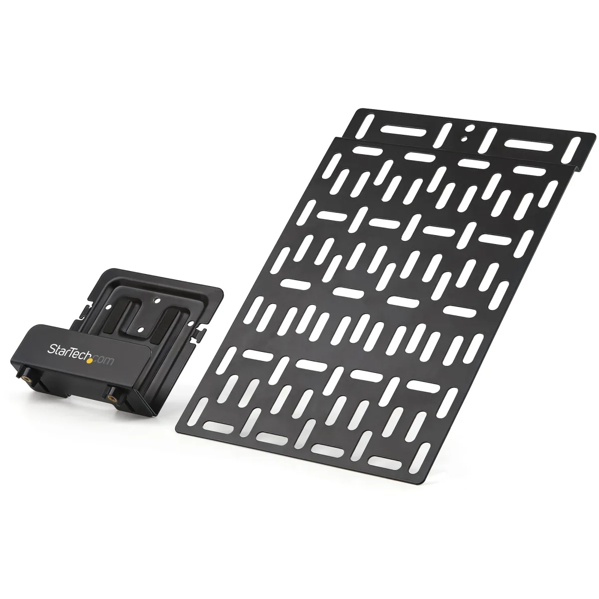 Startech Universal TV Accessory Mount, Adjustable TV & Wall Mount Bracket, Media Players/Router/Modem/AV Switches & Extenders/Apple TV, Hidden Cable Box Mount Behind TV, 11lb (5kg) - Adjustable Cradle (MDBOXMNT) - Mounting kit - for media player - powder-coated steel - black - wall-mountable, TV mount - for P/N: FPWHANGER, FPWTLTPORT, MBLTVSTNDEC