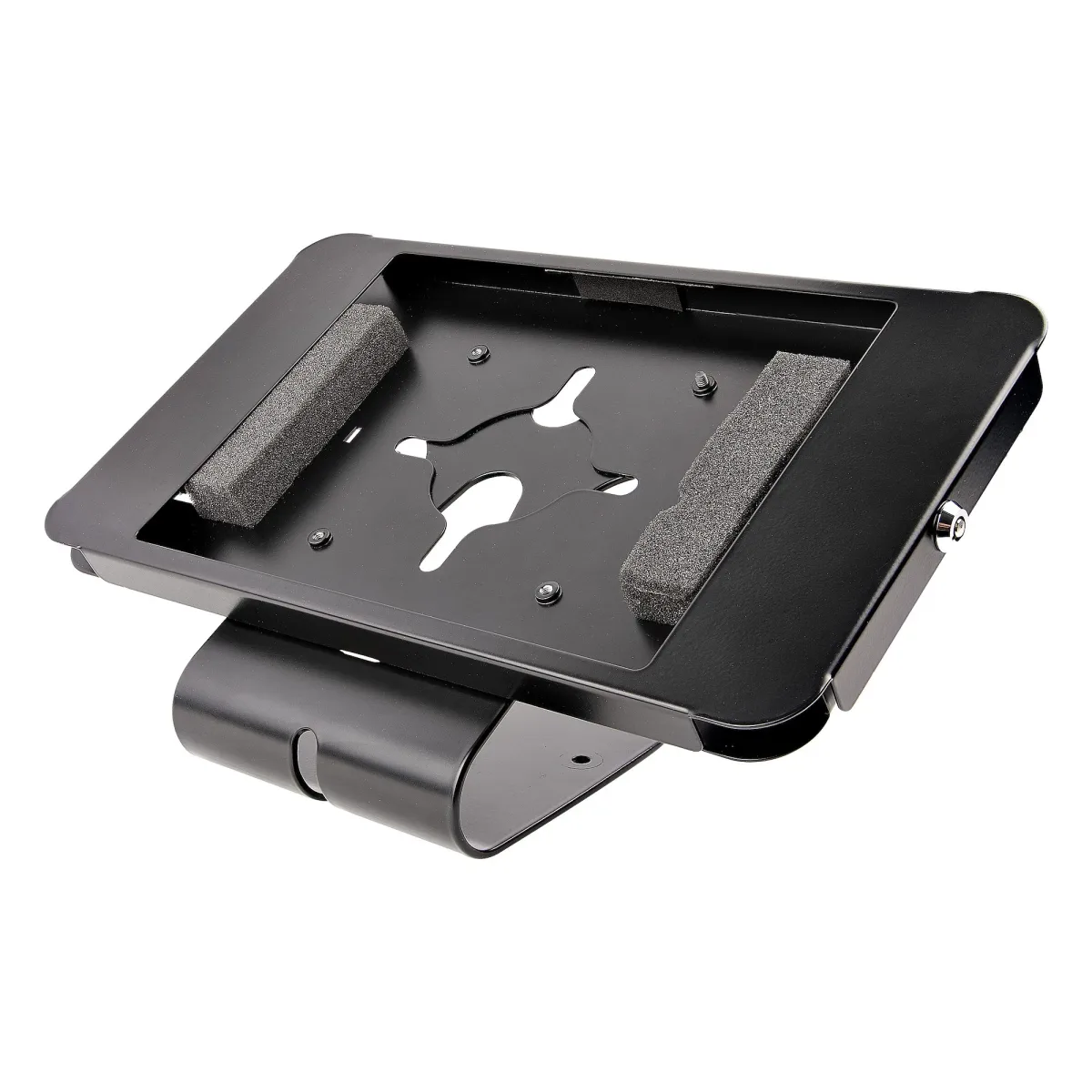 Startech Secure Tablet Stand, Anti Theft Universal Tablet Holder for Tablets up to 10.5", Lockable Tablet Stand for Desk/ K-Slot Compatible, VESA Mount, Wall Mount Tablet Enclosure - Security POS Tablet Stand (SECTBLTPOS2) - Stand - for tablet - lockable - steel - black - screen size: 10.5" - mounting interface: 100 x 100 mm - wall-mountable, desktop, VESA bracket mounting