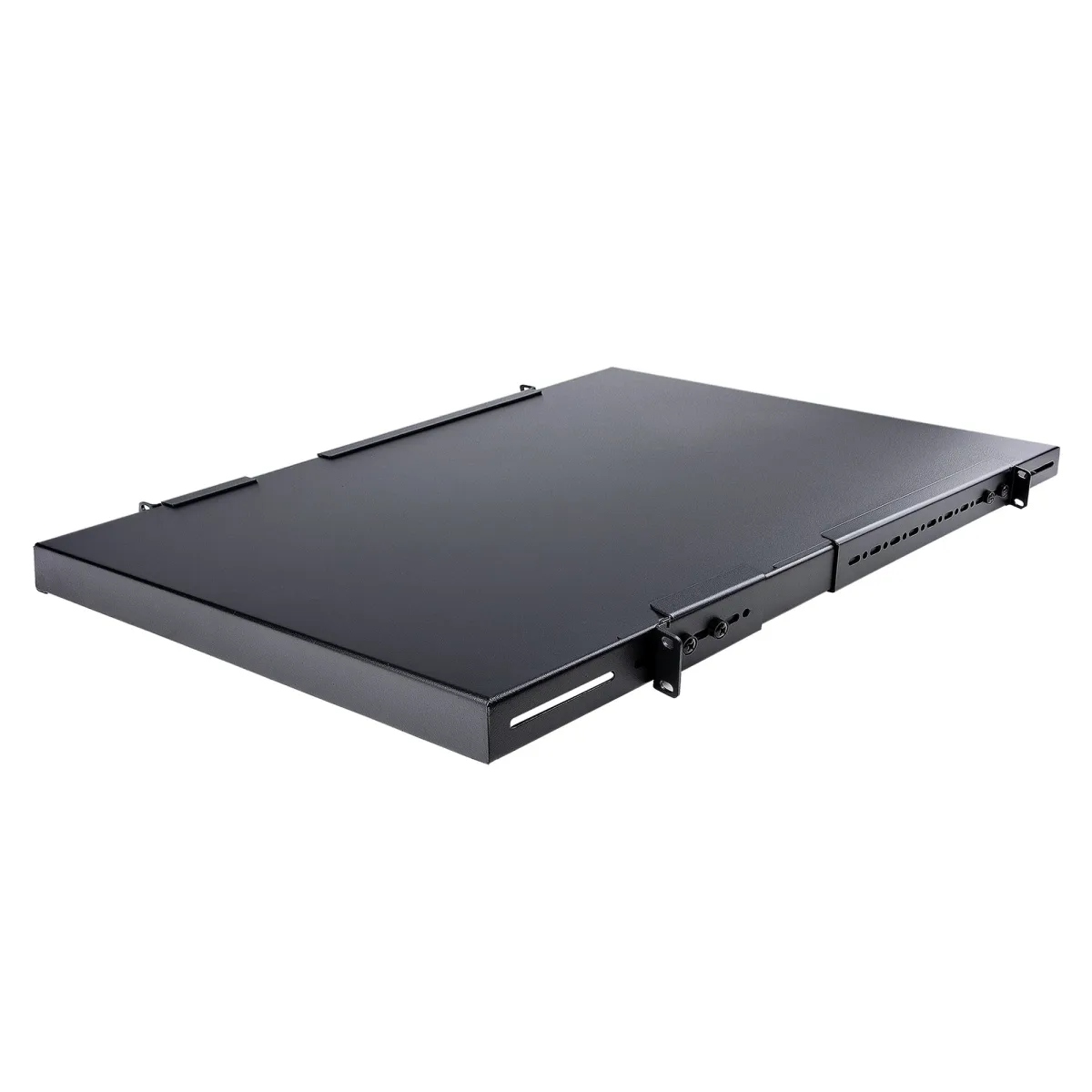 Startech 1U Adjustable Server Rack Mount Shelf - 175lbs - 19.5 to 38in Deep Universal Tray for 19" AV, Data & Network Equipment Rack (ADJSHELFHD) - Rack shelf - black - 1U - 19" - for P/N: RK1233BKM, RK2433BKM, RK2537BKM, RK3236BKF, RK4236BKB, RK4242BK24, RK4242BK30
