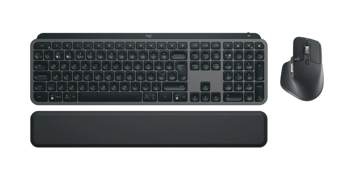 Logitech MX Keys S Combo - Keyboard and mouse set - backlit - wireless - Bluetooth LE - QWERTY - UK - key switch: Scissor-Key - graphite
