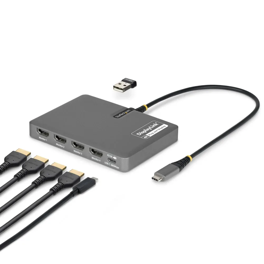 Startech - Docking station - for laptop - USB-C - 4 x HDMI - TAA Compliant