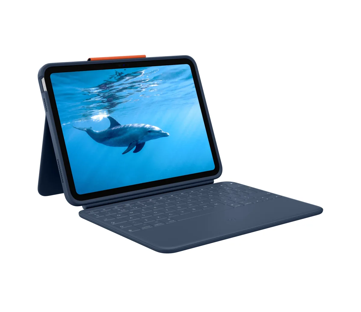 Logitech Rugged Combo 4 - Keyboard and folio case - Apple Smart connector - classic blue - for Apple 10.9-inch iPad (10th generation)