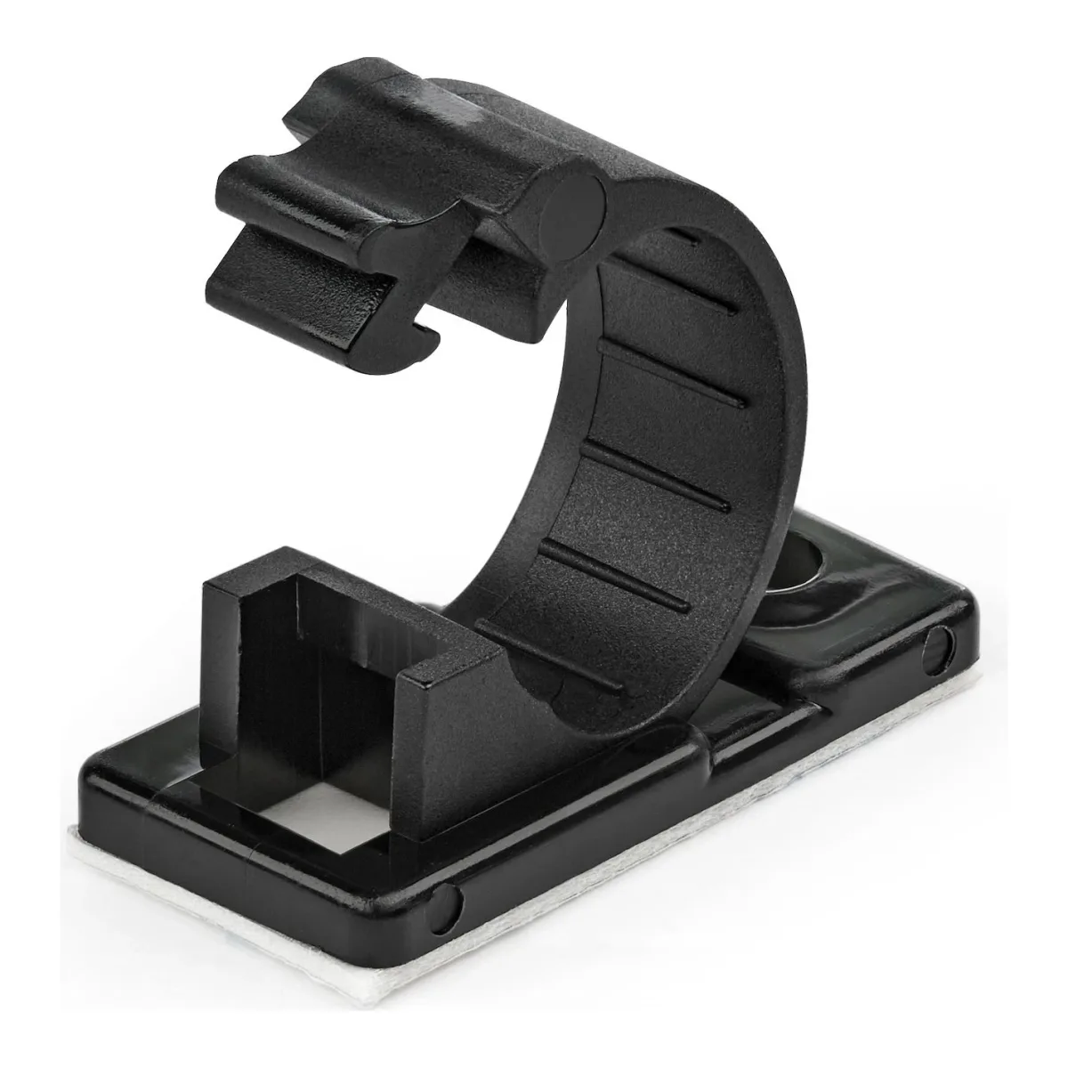 Startech 100 Adhesive Cable Management Clips Black, Network/Ethernet/Office Desk/Computer Cord Organizer, Sticky Cable/Wire Holders, Nylon Self Adhesive Clamp UL/94V-2 Fire Rated - Nylon 66 Plastic - TAA (CBMCC2)