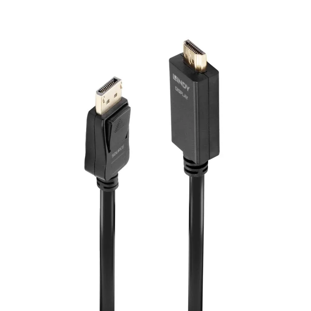 Lindy 36920 0.5M Passive Displayport to HDMI Adapter Cable