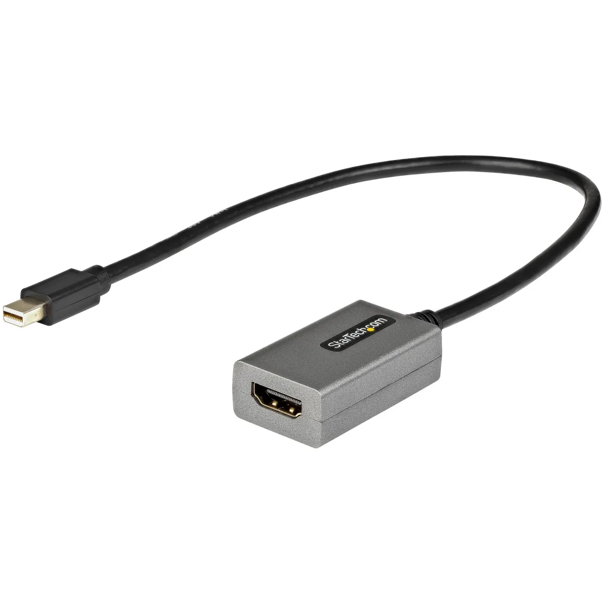 Startech Mini DisplayPort to HDMI Adapter, mDP to HDMI Adapter Dongle, 1080p, Mini DisplayPort 1.2 to HDMI Monitor/Display, Mini DP to HDMI Video Converter, 12" Long Attached Cable - Thunderbolt 1/2 Compatible (MDP2HDEC)