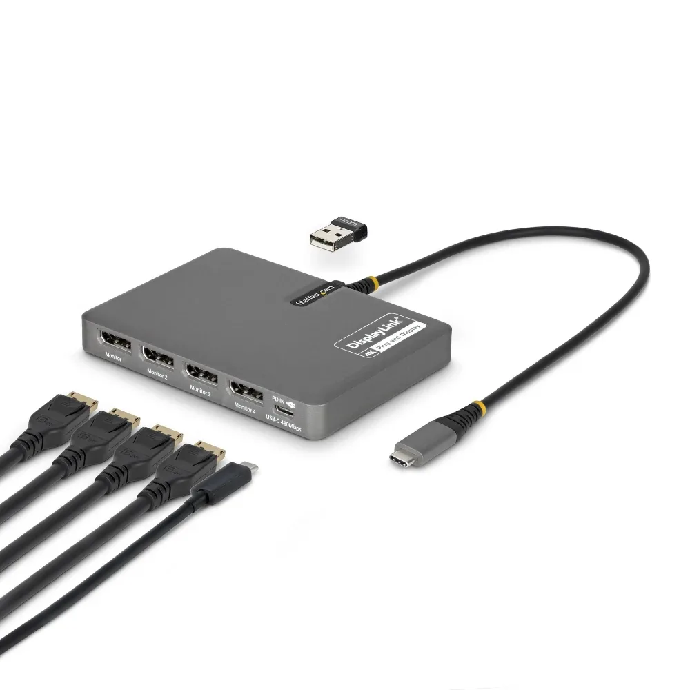 Startech - Docking station - USB-C / Displayport - 4 x DP - TAA Compliant