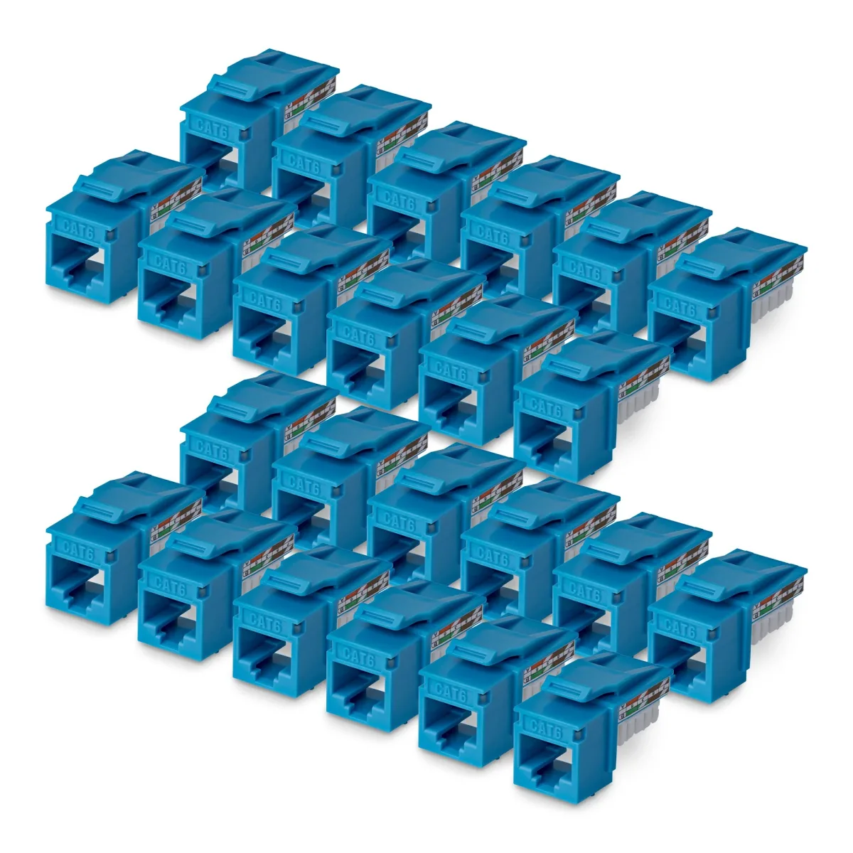 Startech - Keystone jack - 90°, 110 punch down - CAT 6 - UTP - RJ-45 - blue - TAA Compliant (pack of 24)